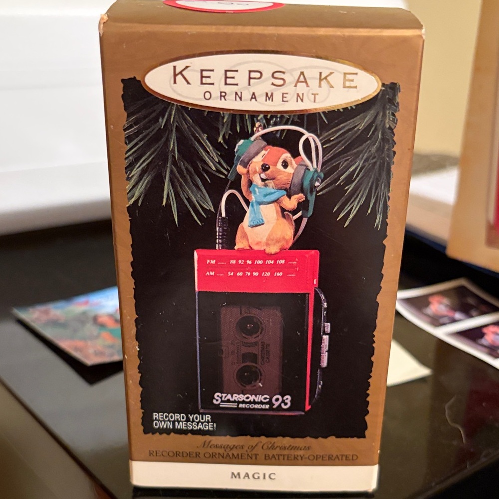 1993 hallmark Keepsake Ornament with Mouse and Cassette Player